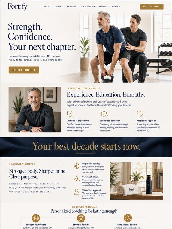 The Mentor style, shown on a second demo trainer site